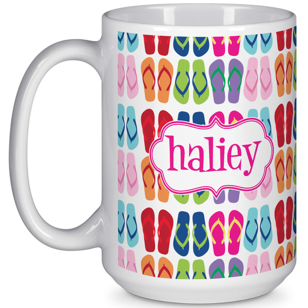 Custom FlipFlop 15 Oz Coffee Mug - White (Personalized)