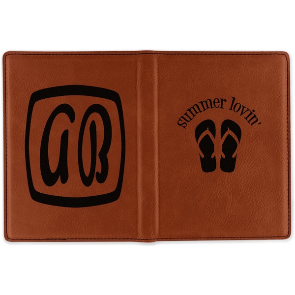 FlipFlop Cognac Leather Passport Holder Outside Double Sided - Apvl