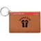 FlipFlop Cognac Leatherette Keychain ID Holders - Front Credit Card