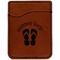 FlipFlop Cognac Leatherette Phone Wallet close up