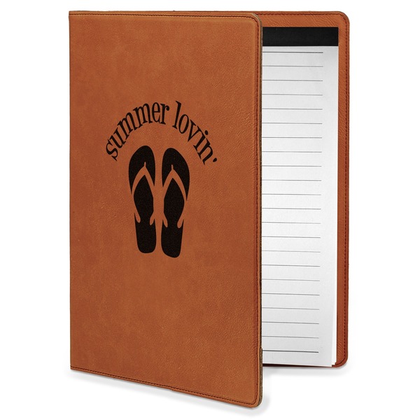 Custom FlipFlop Leatherette Portfolio with Notepad - Small - Double Sided (Personalized)