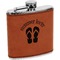 FlipFlop Cognac Leatherette Wrapped Stainless Steel Flask