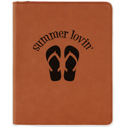 FlipFlop Leatherette Zipper Portfolio with Notepad - Double Sided (Personalized)