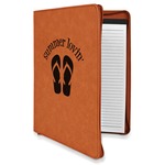 FlipFlop Leatherette Zipper Portfolio with Notepad - Single Sided (Personalized)
