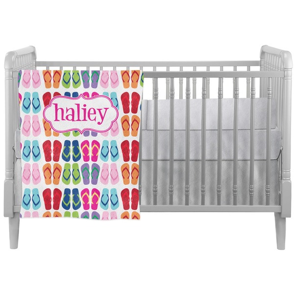 Custom FlipFlop Crib Comforter / Quilt (Personalized)