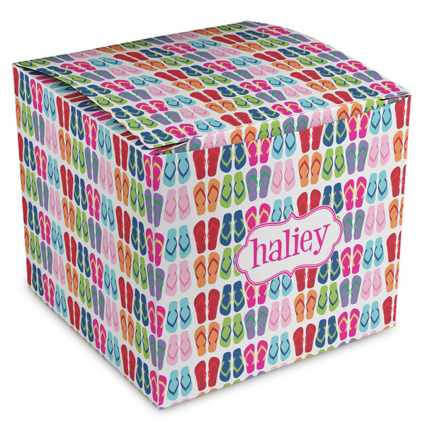 Custom FlipFlop Cube Favor Gift Boxes (Personalized)