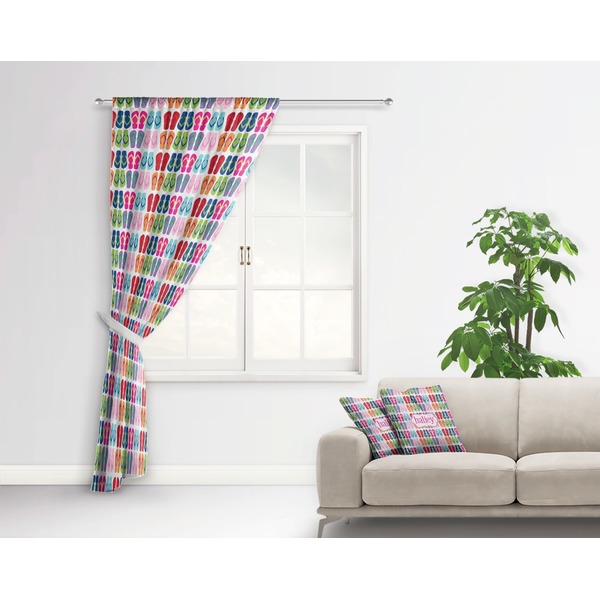 FlipFlop Curtain With Window and Rod - in Room Matching Pillow