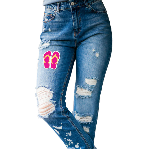 FlipFlop Custom Shape Iron On Patches - L - single APPROVAL