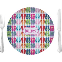 FlipFlop 10" Glass Lunch / Dinner Plates - Single or Set (Personalized)