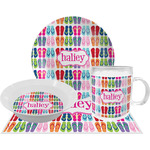 FlipFlop Dinner Set - Single 4 Pc Setting w/ Name or Text