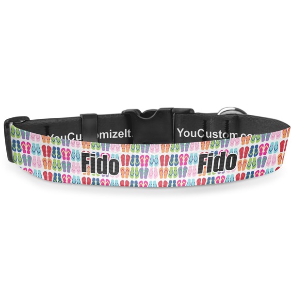 Custom FlipFlop Deluxe Dog Collar - Double Extra Large (20.5" to 35") (Personalized)