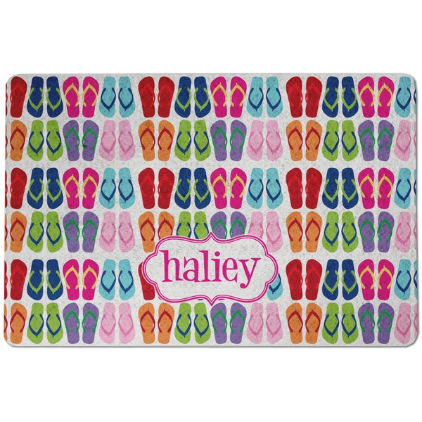 Custom FlipFlop Dog Food Mat w/ Name or Text