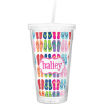 FlipFlop Double Wall Tumbler with Straw (Personalized)
