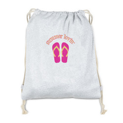 FlipFlop Drawstring Backpack - Sweatshirt Fleece - Double Sided (Personalized)