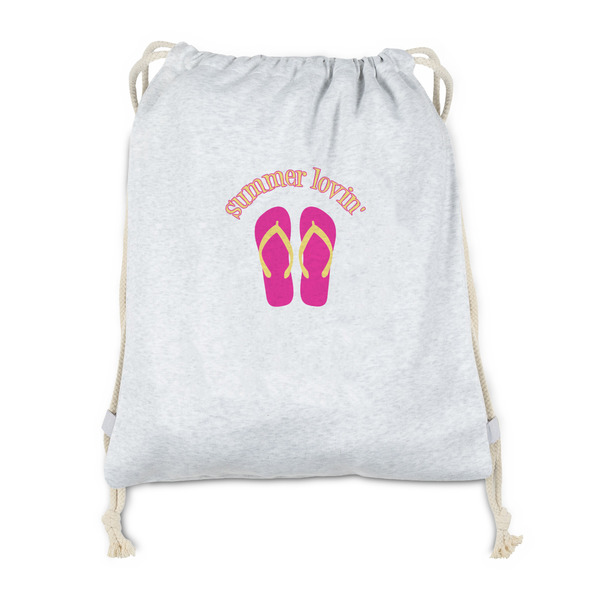 Custom FlipFlop Drawstring Backpack - Sweatshirt Fleece - Double Sided (Personalized)