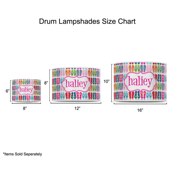 FlipFlop Drum Lampshades - Sizing Chart