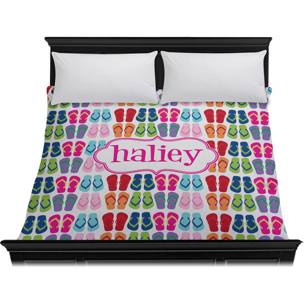 FlipFlop Duvet Cover - King - On Bed - No Prop