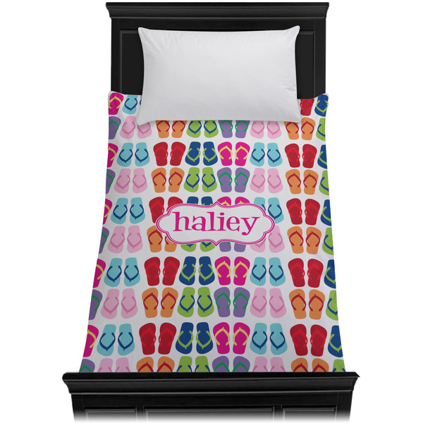 FlipFlop Duvet Cover - Twin - On Bed - No Prop
