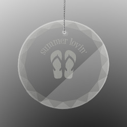 FlipFlop Engraved Glass Ornament - Round (Personalized)