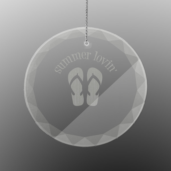 Custom FlipFlop Engraved Glass Ornament - Round (Personalized)