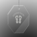 FlipFlop Engraved Glass Ornament - Octagon (Personalized)