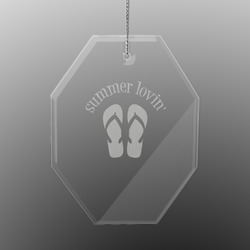 FlipFlop Engraved Glass Ornament - Octagon (Personalized)