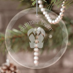 FlipFlop Engraved Glass Ornament (Personalized)