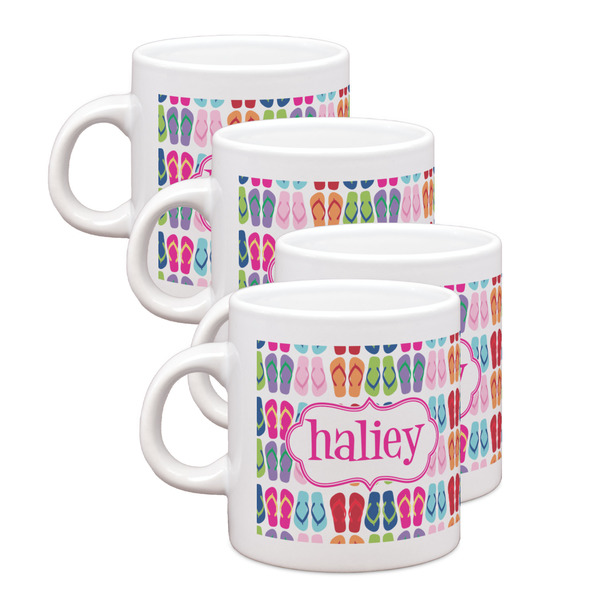 Custom FlipFlop Single Shot Espresso Cups - Set of 4 (Personalized)