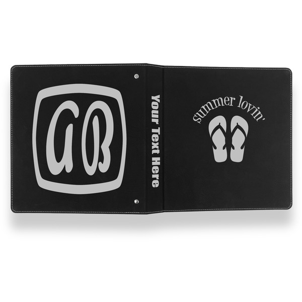 FlipFlop Leather Binder - 1" - Black- Back Spine Front View