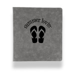 FlipFlop Leather Binder - 1" - Grey (Personalized)