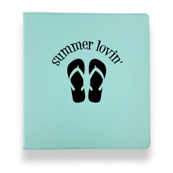 FlipFlop Leather Binder - 1" - Teal (Personalized)