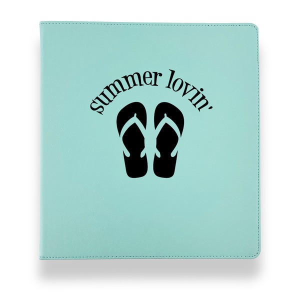 Custom FlipFlop Leather Binder - 1" - Teal (Personalized)