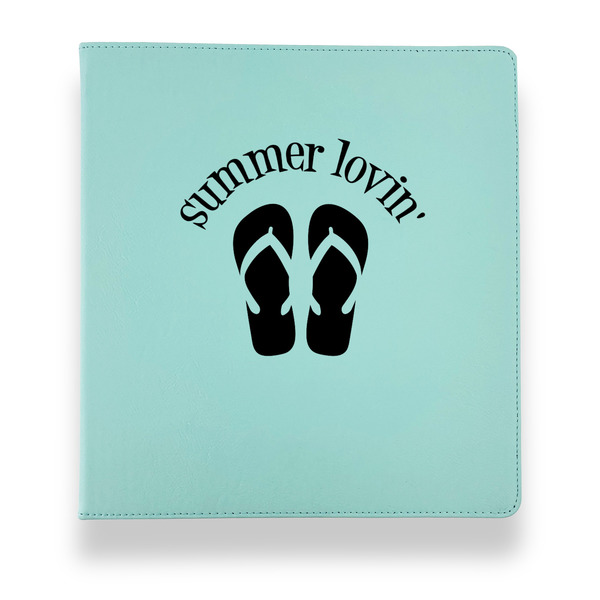 FlipFlop Leather Binders - 1" - Teal - Front View