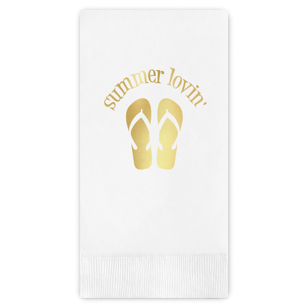 Custom FlipFlop Guest Napkins - Foil Stamped (Personalized)