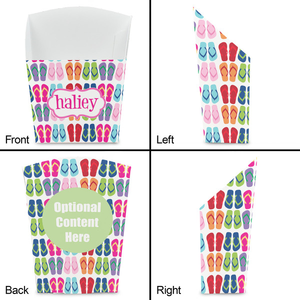 FlipFlop French Fry Favor Box - Front & Back View