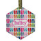 FlipFlop Flat Glass Ornament - Hexagon w/ Name or Text