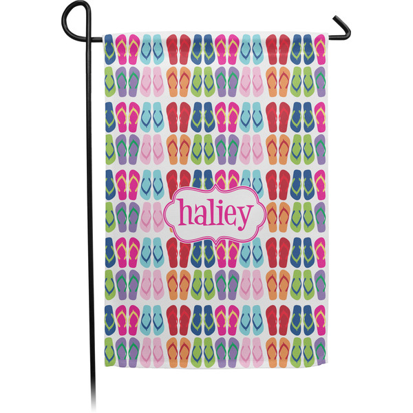 Custom FlipFlop Small Garden Flag - Single Sided w/ Name or Text