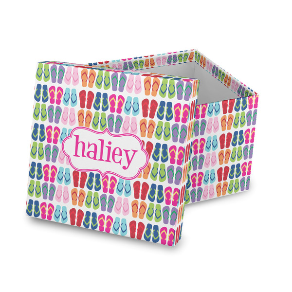 Custom FlipFlop Gift Box with Lid - Canvas Wrapped (Personalized)
