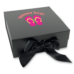 FlipFlop Gift Box with Magnetic Lid - Black (Personalized)