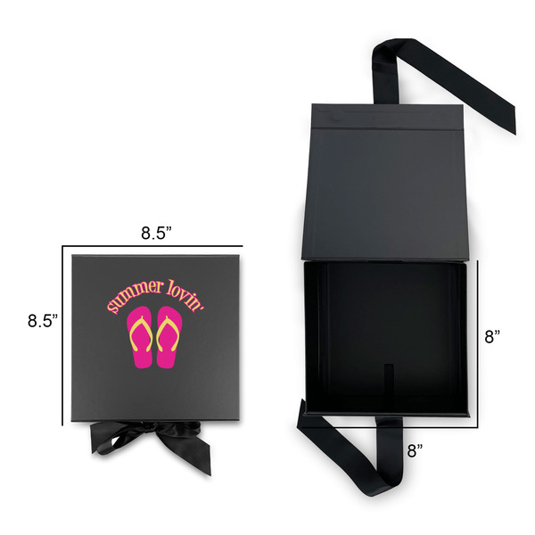 FlipFlop Gift Boxes with Magnetic Lid - Black - Open & Closed