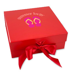 FlipFlop Gift Box with Magnetic Lid - Red (Personalized)