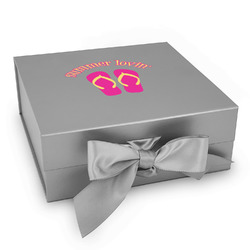 FlipFlop Gift Box with Magnetic Lid - Silver (Personalized)