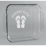 FlipFlop Glass Cake Dish - 8in x 8in (Personalized)