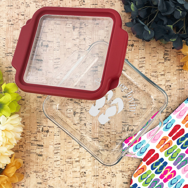 FlipFlop Glass Cake Dish - LIFESTYLE (8x8)