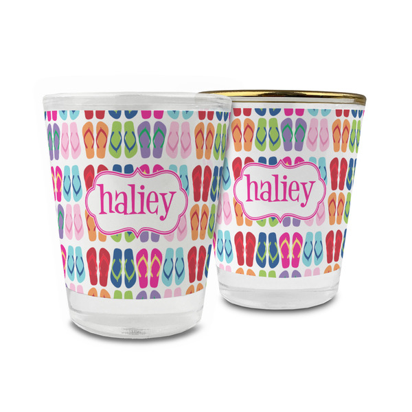 Custom FlipFlop Glass Shot Glass - 1.5 oz (Personalized)