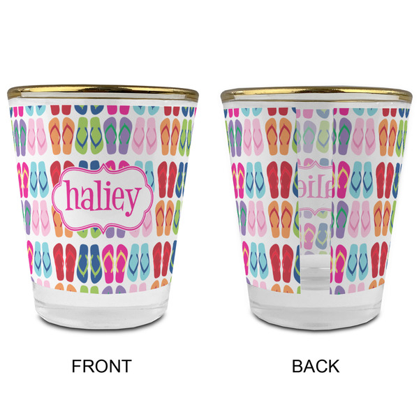 FlipFlop Glass Shot Glass - with gold rim - APPROVAL