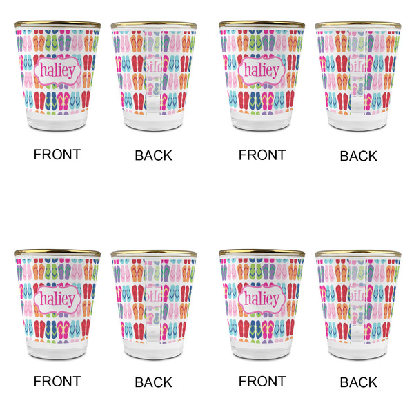 FlipFlop Glass Shot Glass - with gold rim - Set of 4 - APPROVAL
