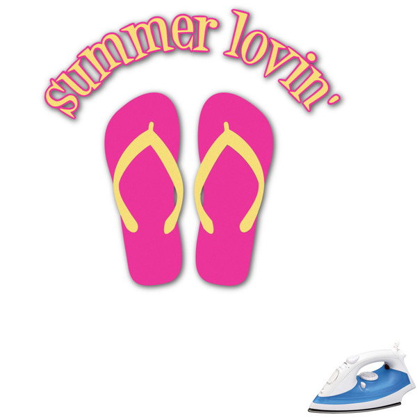 Custom FlipFlop Graphic Iron On Transfer - Up to 9"x9" (Personalized)