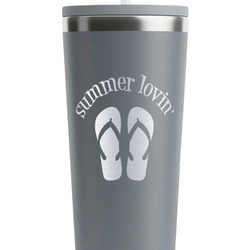 FlipFlop RTIC Everyday Tumbler with Straw - 28oz - Grey - Single-Sided (Personalized)