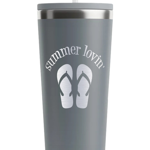 FlipFlop Grey RTIC Everyday Tumbler - 28 oz. - Close Up